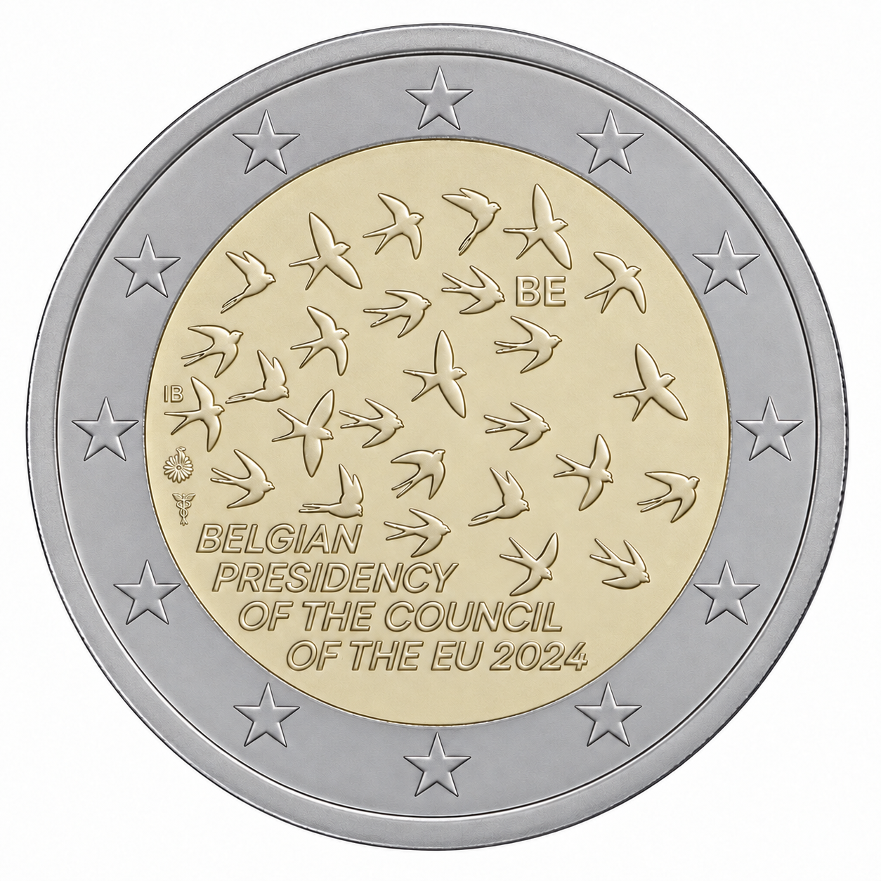 2 Euros Belgian Presidency of the Council of the EU (Uncoloured)